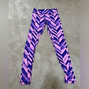 Ivivva girls pink and blue leggings, gently worn, size 14 girls, Lululemon